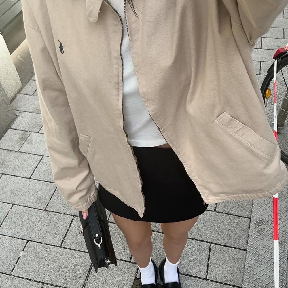 Vintage Polo Ralph Lauren Jacket Men Medium Khaki Harrington Flannel Lined Coat